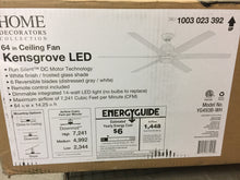 Load image into Gallery viewer, Home Decorators Kensgrove 64 in. LED White Ceiling Fan With Remote YG493B-WH

