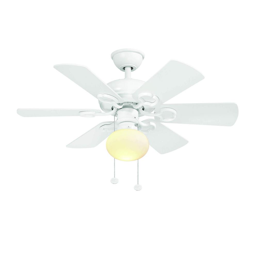 Hampton Bay Minuet 36 in. White Ceiling Fan with Light Kit AG806C-WH