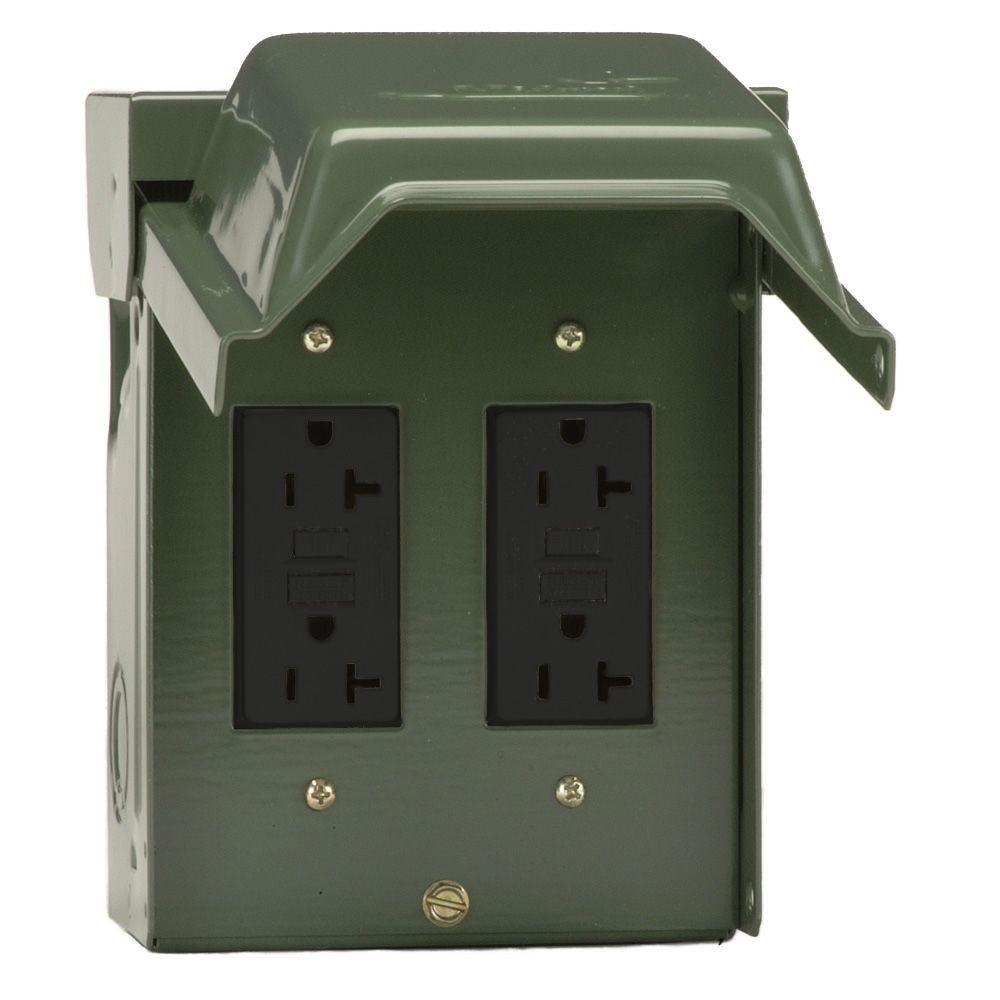 GE 2-20 Amp Backyard Outlet with GFCI Receptacles U012010GRP