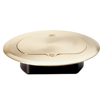 Legrand Pass & Seymour Slater 1-Gang Round Floor Box Cover Brass TM1542TRFM