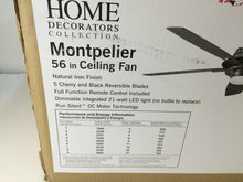 Load image into Gallery viewer, HDC AM472-NI Montpelier 56 in. LED Indoor Natural Iron Ceiling Fan 734723

