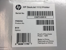 Load image into Gallery viewer, HP DeskJet 1112 Printer
