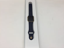 Load image into Gallery viewer, Apple Watch Series 1 38mm Gold Aluminum Case Midnight Blue Sport Band MQ102LL/A

