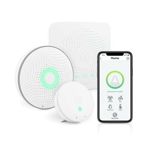 Airthings Whole Home Battery Operate Radon Detector Air Quality Monitor Kit 4200