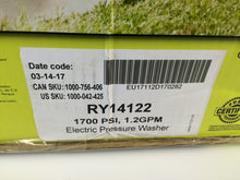 Load image into Gallery viewer, Ryobi RY14122 1,700 psi 1.2-GPM Electric Pressure Washer

