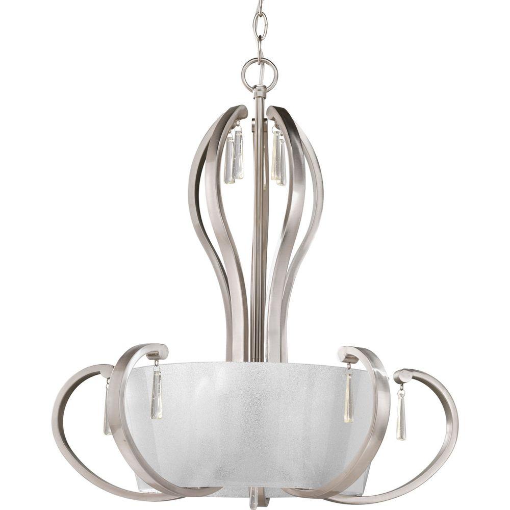 Progress Lighting P3574-09 Dazzle 5-Light Brushed Nickel Foyer Pendant
