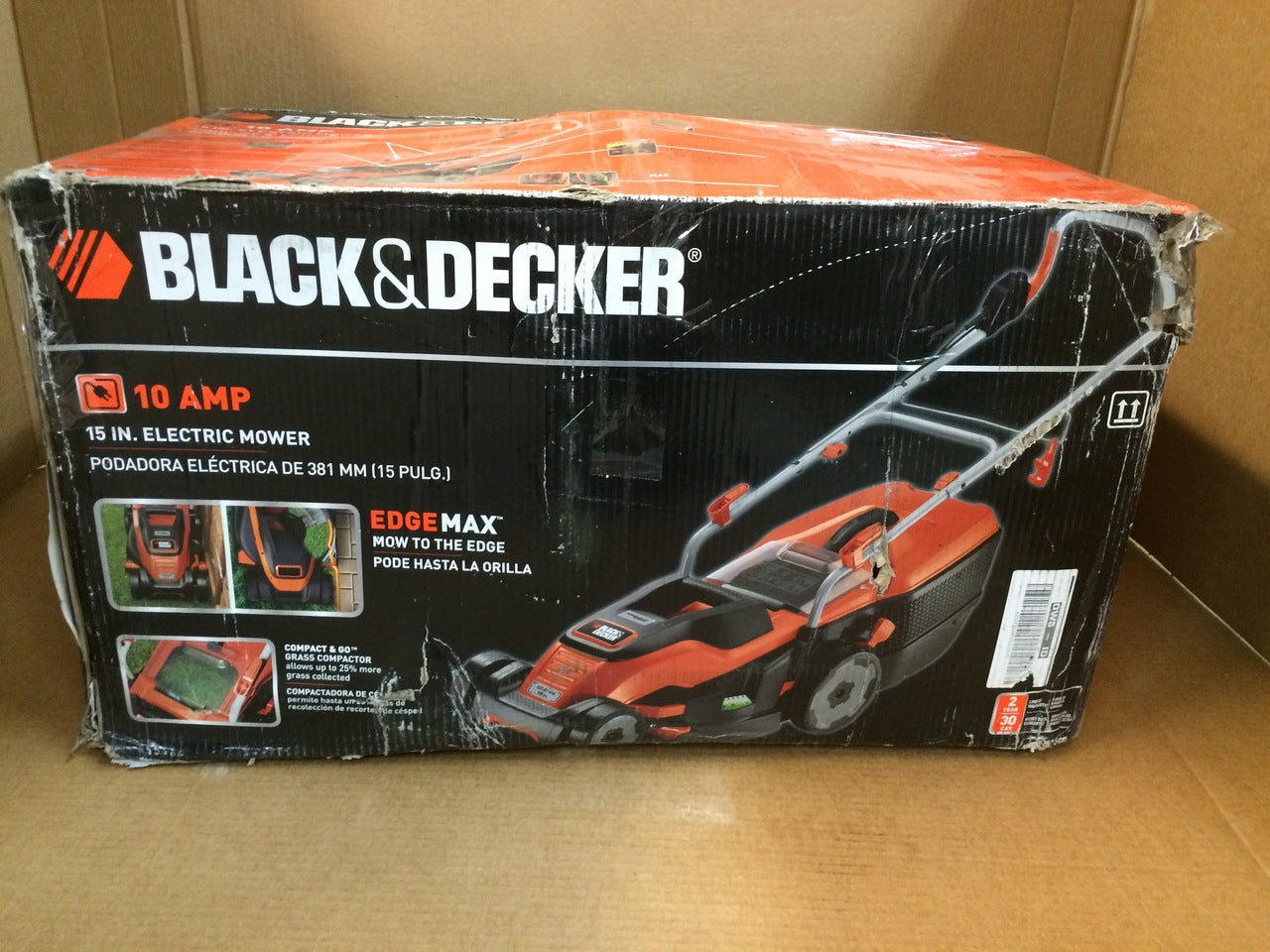BLACK+DECKER EM1500 10 Amp, 15 Corded Mower with Edge Max 