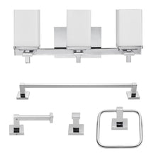 Load image into Gallery viewer, Globe Electric 59221 Finn 3-Light Chrome All-In-One Bath Light Vanity (5-Piece)
