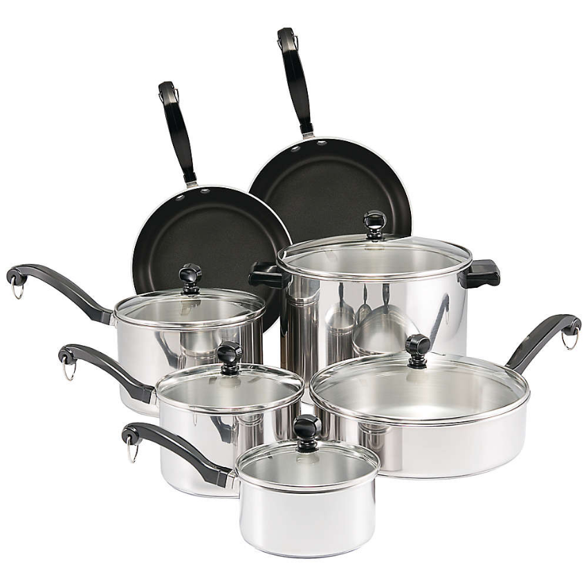 Faberware Classic Series Stainless Steel 12-Piece Cookware Set, Pots/Pans 70139