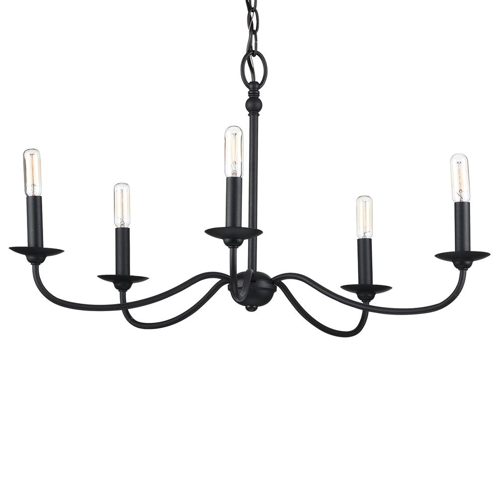 Progress Lighting Pacolet 5-Light Textured Black Chandelier P400233-031