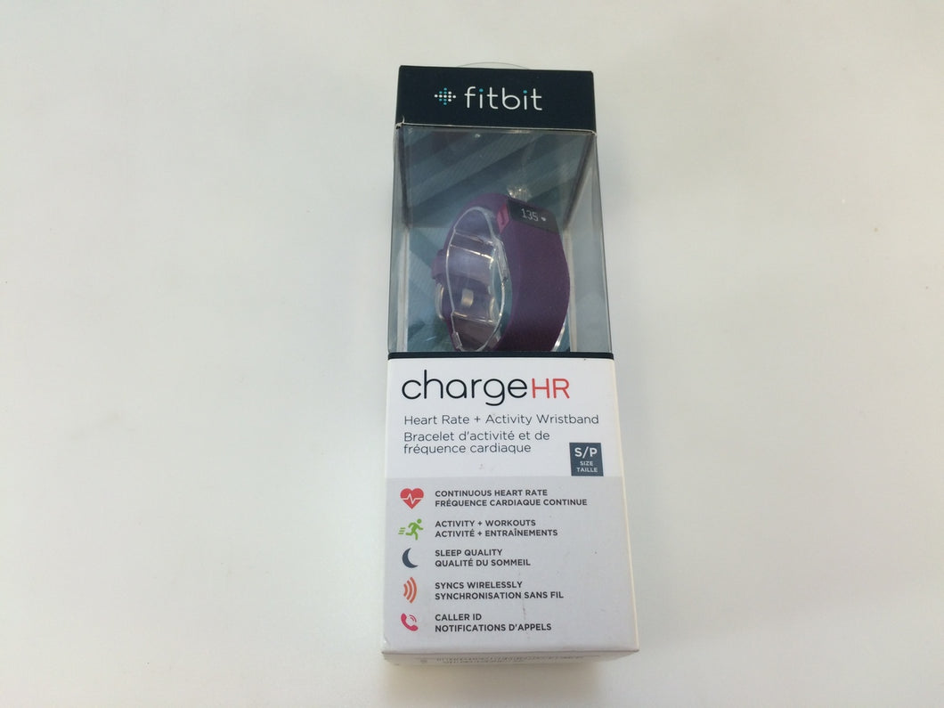 Fitbit Charge HR FB405 Wireless Activity Wristband Tracker, Plum Small