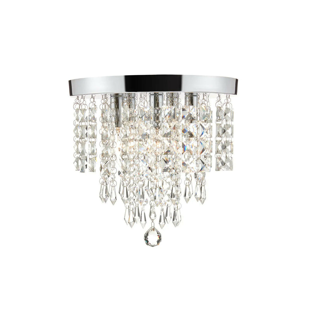 Merra 11 in. 5-Light Chrome Flush Mount Chandelier with K9 Crystals HCF-1326-00