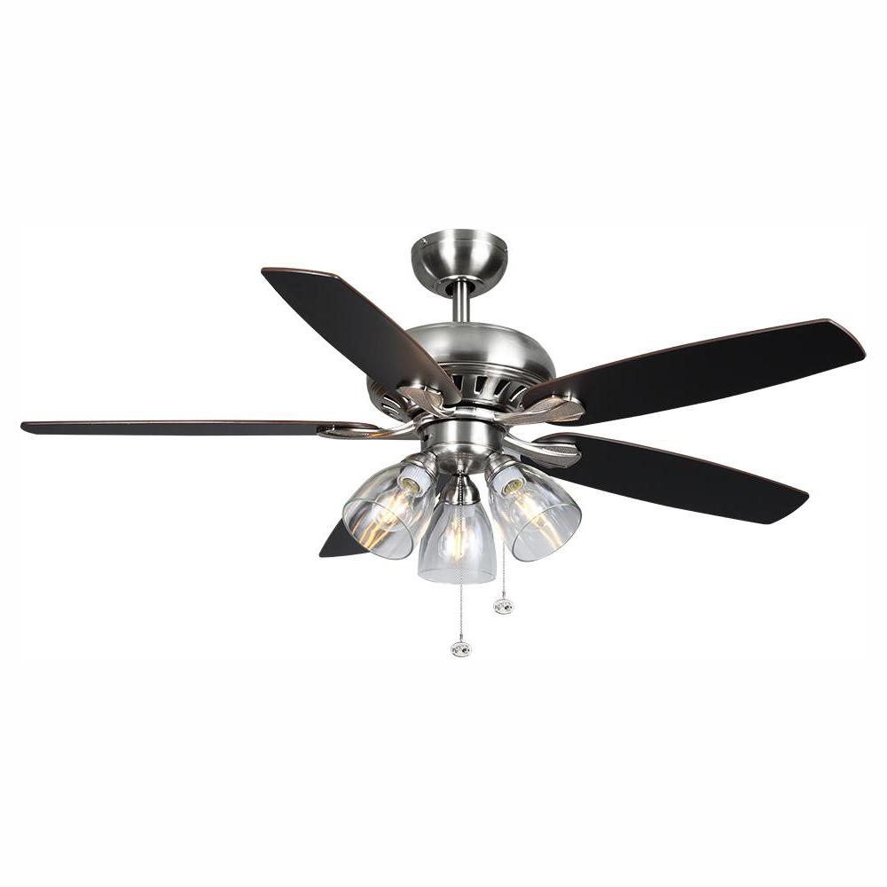 Hampton Bay Rockport 52 in. LED Brushed Nickel Ceiling Fan 91850