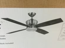 Load image into Gallery viewer, Hampton Bay 14960 42nd Street 52&quot; Brushed Nickel Polish Nickel Ceiling Fan
