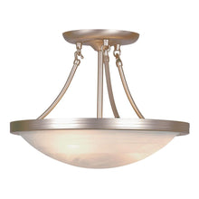 Load image into Gallery viewer, Trans Globe Stewart 3-Light Brushed Nickel Semi-Flush Mount Light 6210BN
