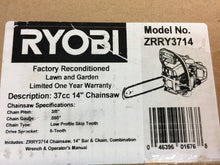 Load image into Gallery viewer, Ryobi ZRRY3714 Reconditioned 14 in. 37cc 2-Cycle Gas Chainsaw
