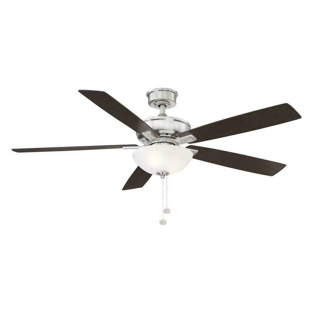 Hampton Bay Blakeford 60 in LED Brushed Nickel DC Motor Ceiling Fan AM581A-BN