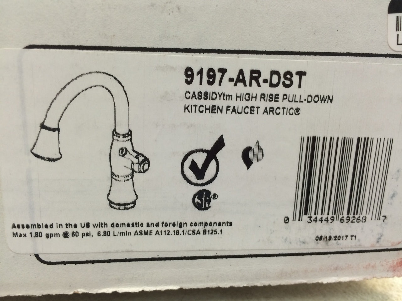 Delta 9197-AR-DST Cassidy 1-Handle Pull-Down Kitchen Faucet Arctic Sta ...