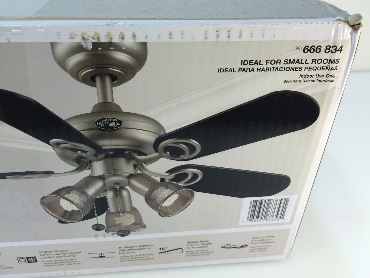 Hampton Bay San Marino 36 in. Brushed Steel Ceiling Fan