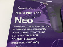Load image into Gallery viewer, Neo Nano Pro 2000 Ionic Hair Blow Dryer - Super Hot 1800-2000 Watts - Purple
