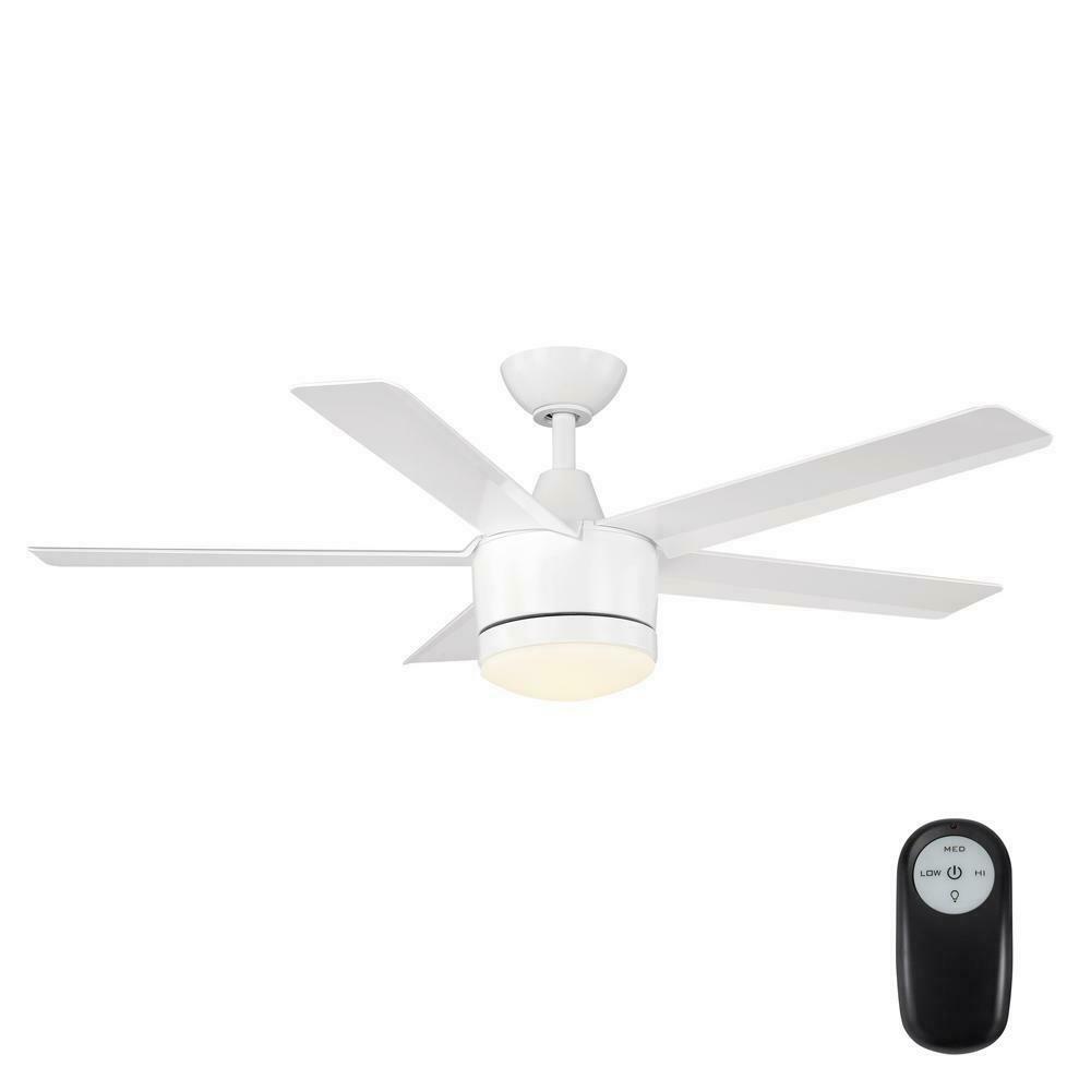 Home Decorators Merwry 48 in. LED White Ceiling Fan With Remote SW1422/48in/WH
