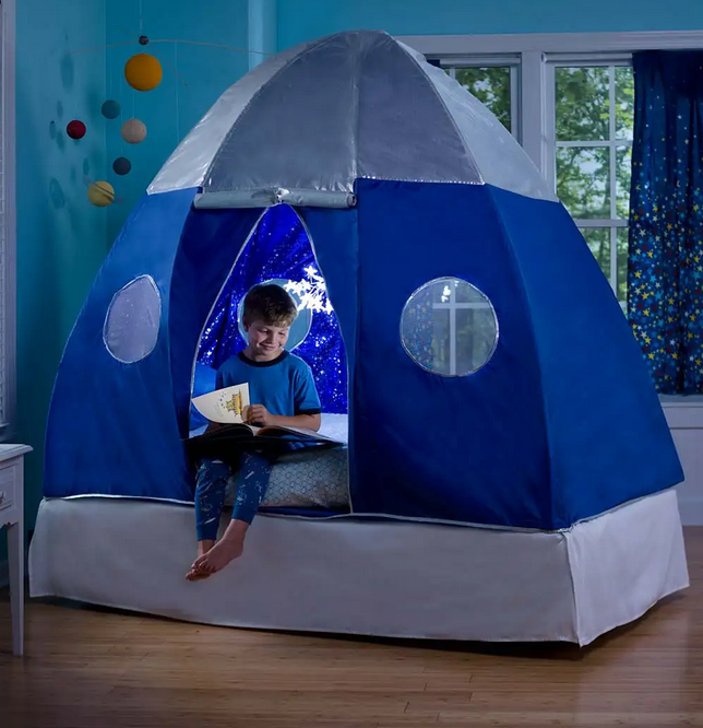 tente cosmic HearthSong Galactic Bed Tent With Starburst LED Light