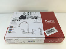 Load image into Gallery viewer, Pfister Cantara F-036-4CRS 2-Handle Side Sprayer Kitchen Faucet Stainless Steel
