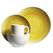 Load image into Gallery viewer, GIBSON elite 98597361M Serenity 16-Piece Amber Dinnerware Set - Yellow
