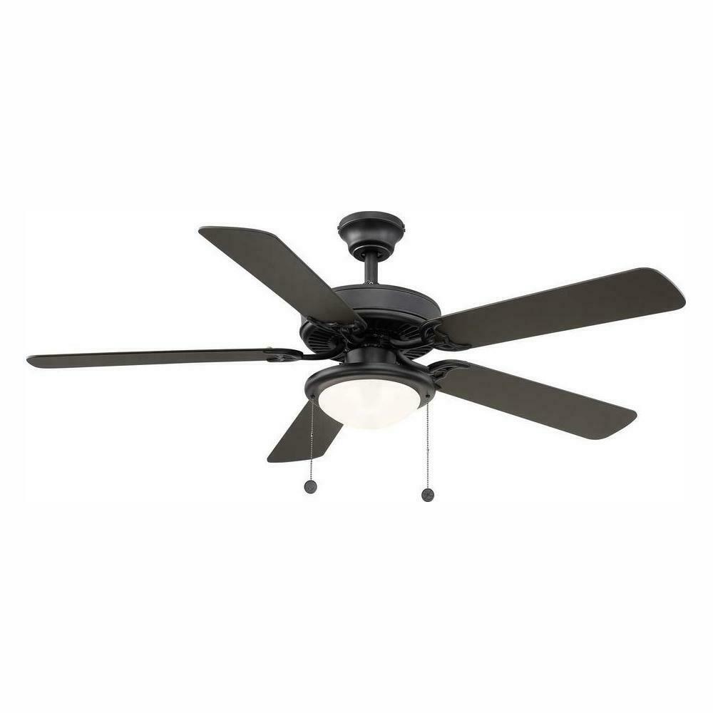 Trice 52 in. YG269BP-BK LED Black Ceiling Fan with Light Kit 1003023394