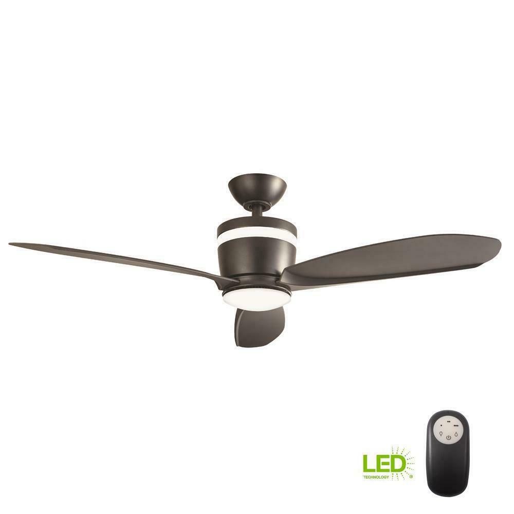 Home Decorators Federigo 48 in. LED Matte Black Ceiling Fan SW1618MBK