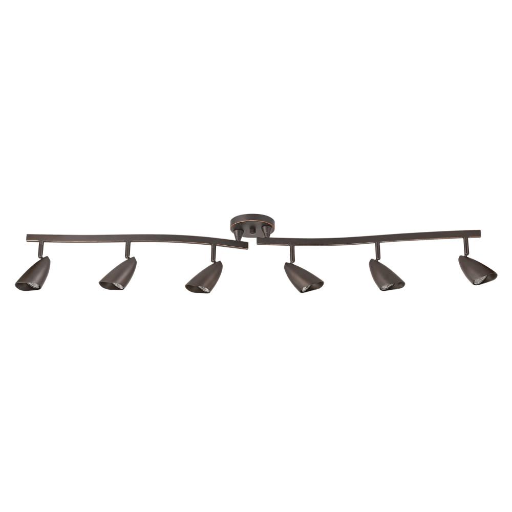 Globe Electric Grayson 4.4ft 6-Light Oil Rubbed Bronze Halogen Track Light 59376