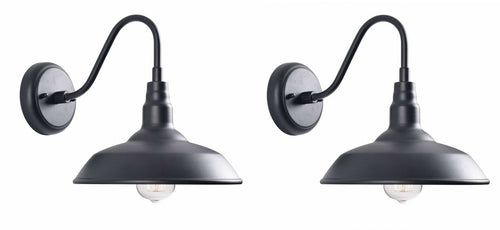 (2 PACK) Kenroy Home Dale 1-Light Black Outdoor Wall Lantern Sconce 93506BL
