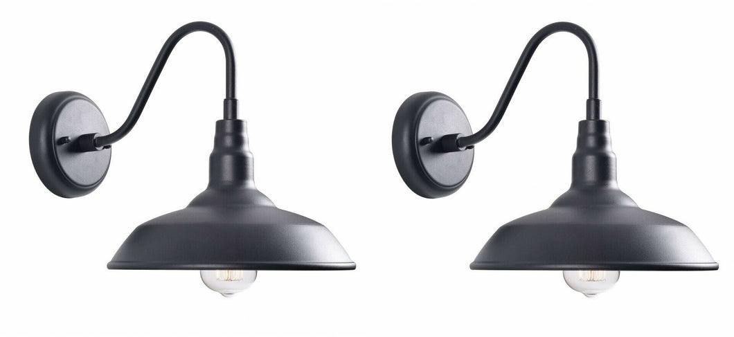 (2 PACK) Kenroy Home Dale 1-Light Black Outdoor Wall Lantern Sconce 93506BL