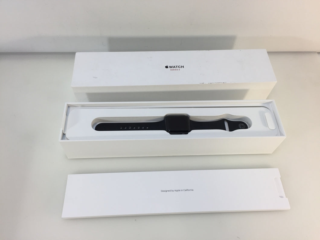 Apple Watch Series 3 MQJP2LL/A 38mm Space Gray Aluminium Case Black Sport Band