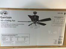 Load image into Gallery viewer, Hampton Bay AC438-VPW Garrison 52 in. Indoor Gunmetal Ceiling Fan 640656
