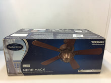 Load image into Gallery viewer, Harbor Breeze 40094 Merrimack 52&quot; Antique Bronze Downrod Mount Ceiling Fan

