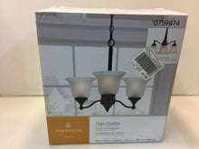 Load image into Gallery viewer, Portfolio FD15-094-1 Roseall 3-Light OB Bronze Glass Shaded Chandelier 759874
