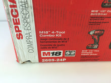 Load image into Gallery viewer, Milwaukee 2689-24P 18V Cordless Drill Impact Driver Hackzall Radio 4-Tool Kit
