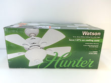 Load image into Gallery viewer, Hunter 52089 Watson 34 in. Indoor White Ceiling Fan with Light Kit
