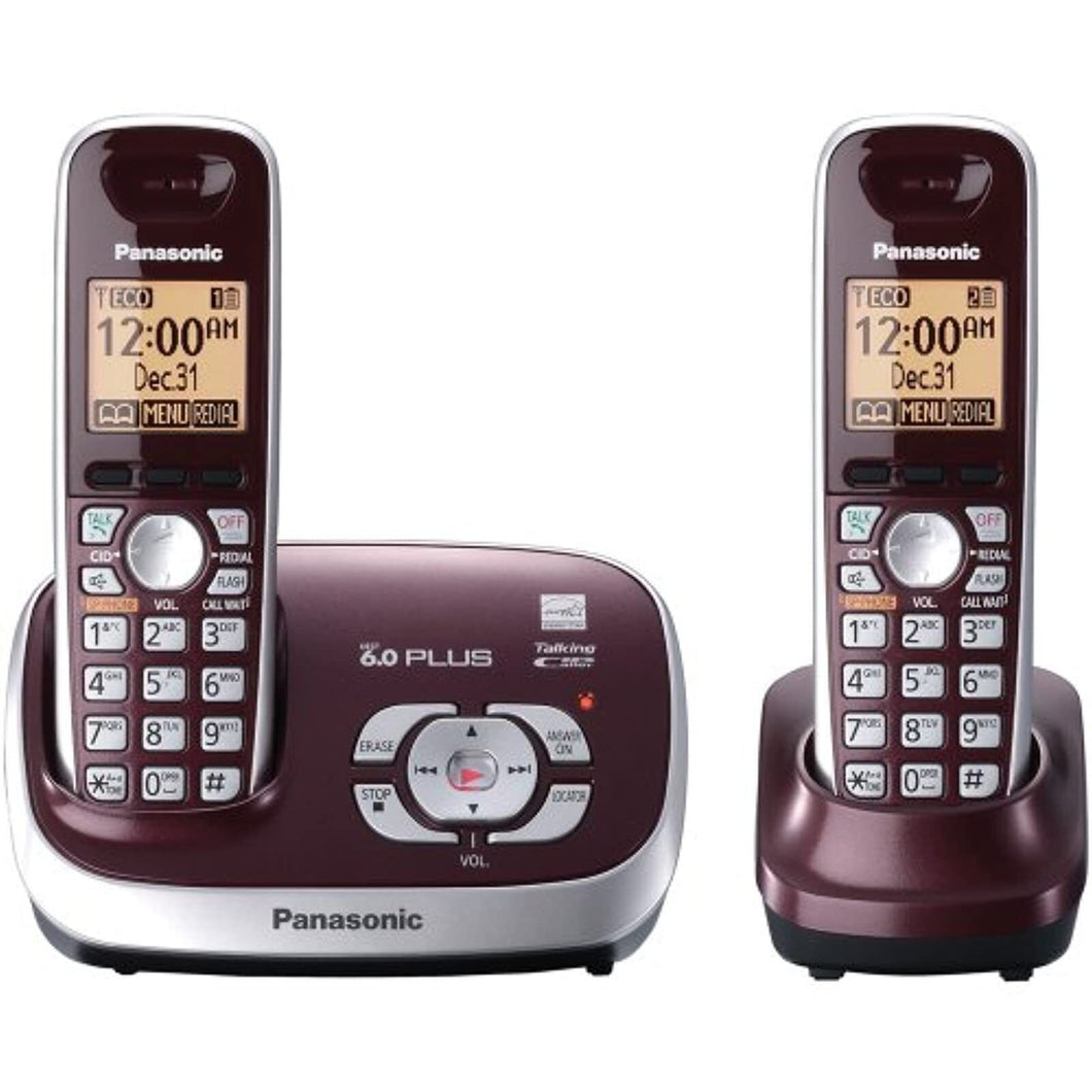 Panasonic KX-TG6572 DECT 6.0 2-Handsets Cordless Phone & Answering System, Red
