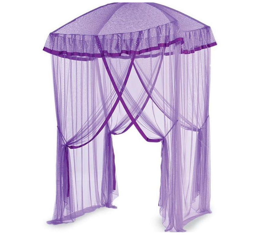 HearthSong Sparkling Lights Light-Up Bed Canopy Purple, 729530PU