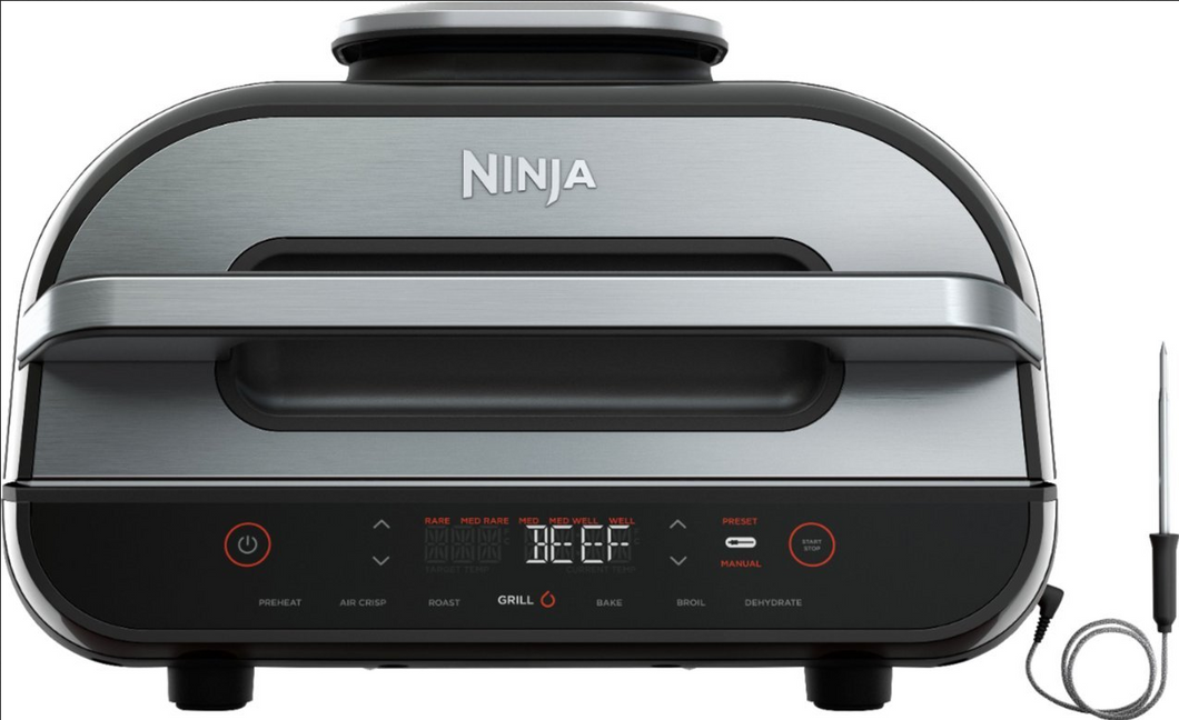 Ninja FG551 Foodi Smart XL 6-in-1 Indoor Grill with 4qt Air Fryer, Roast, Bake