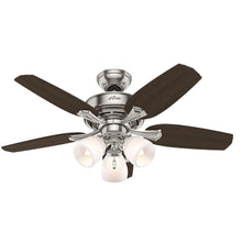 Load image into Gallery viewer, Hunter 51095 Channing 44&quot; Indoor Brushed Nickel Ceiling Fan with Light Kit
