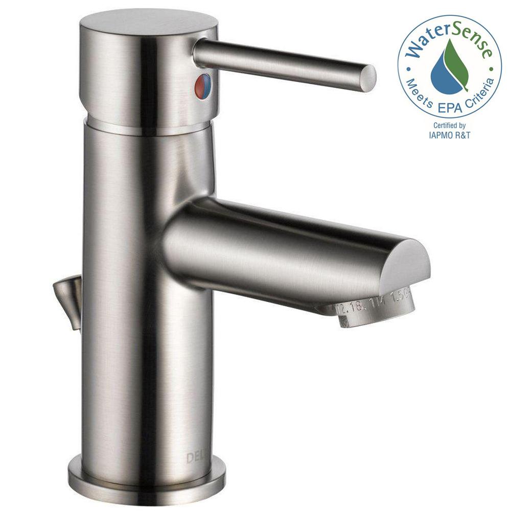 Delta 559LF-SSPP Modern Single Hole Single-Handle Bathroom Faucet in Stainless