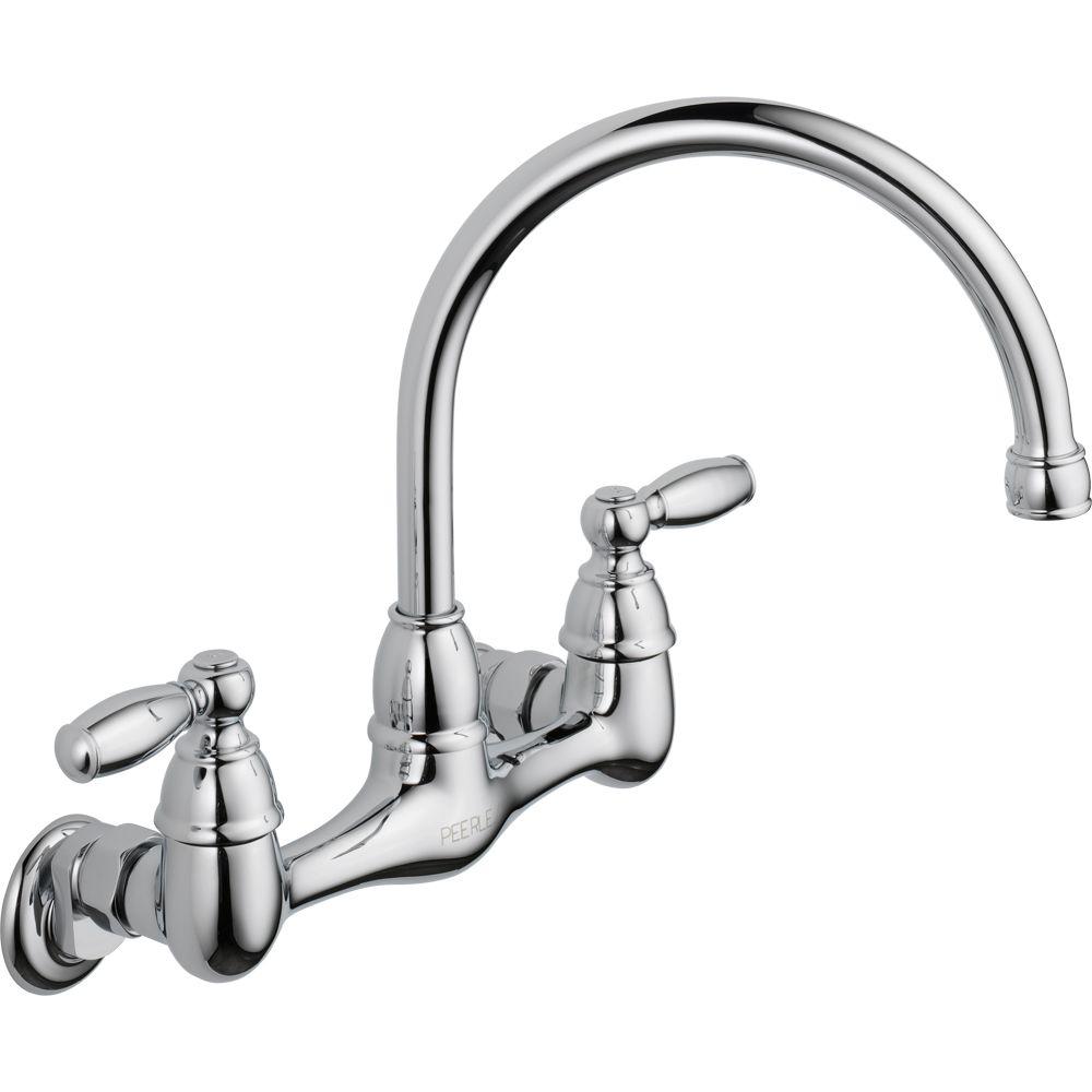 Peerless P299305LF Choice 2-Handle Wall Mount Kitchen Faucet in Chrome