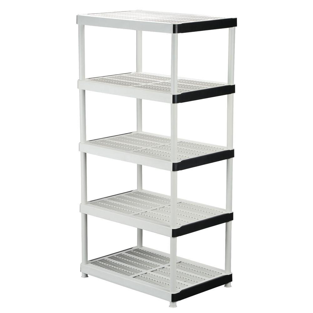 HDX 72 in. H x 36 in. W x 24 in. D 5 Shelf Plastic Ventilated Storage Shelving