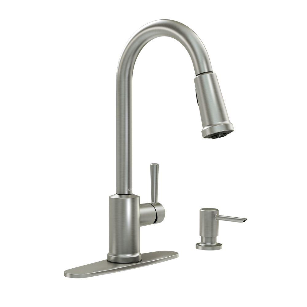 Moen Indi 87090MSRS 1-Handle Pull-Down Sprayer Kitchen Faucet Stainless
