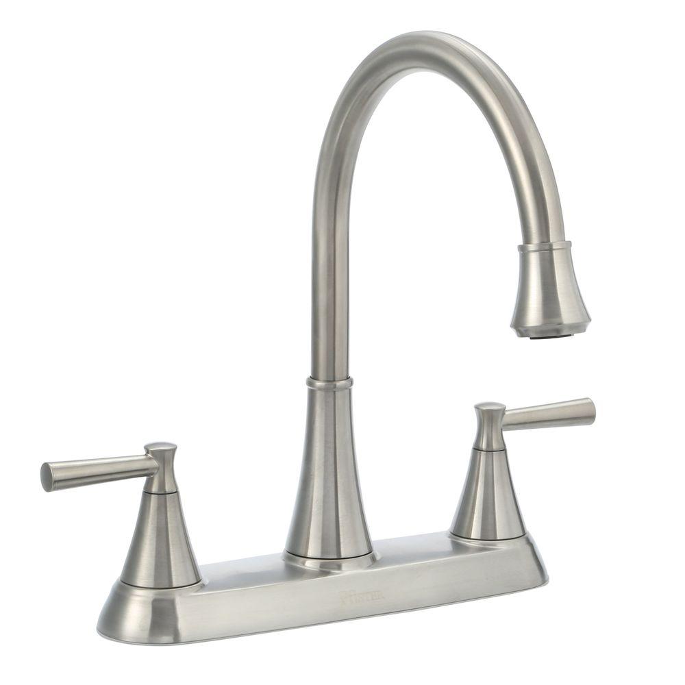 Pfister Cantara F-036-4CRS 2-Handle Side Sprayer Kitchen Faucet Stainless Steel