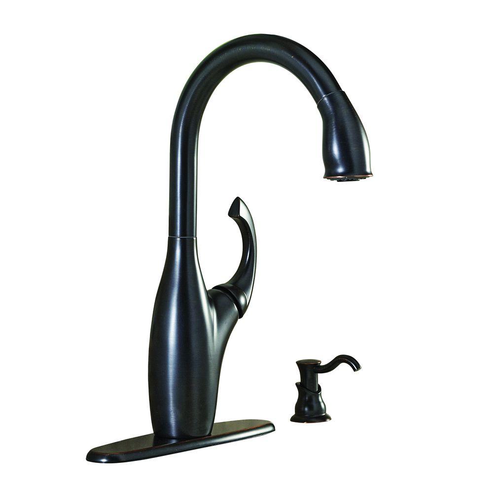 Schon 65710N-B8427H2 Pull-Down Sprayer Kitchen Faucet, Mediterranean Bronze