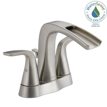 Load image into Gallery viewer, Delta 25724LF-SS-ECO Tolva 4&quot; Centerset 2-Handle Bath Faucet, Brushed Nickel
